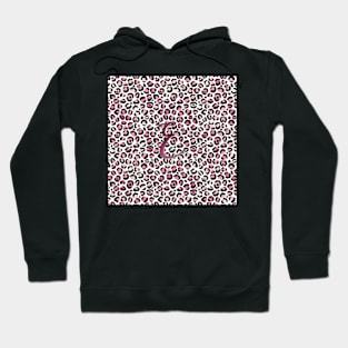 Letter E Monogram & Pink Leopard Print Hoodie